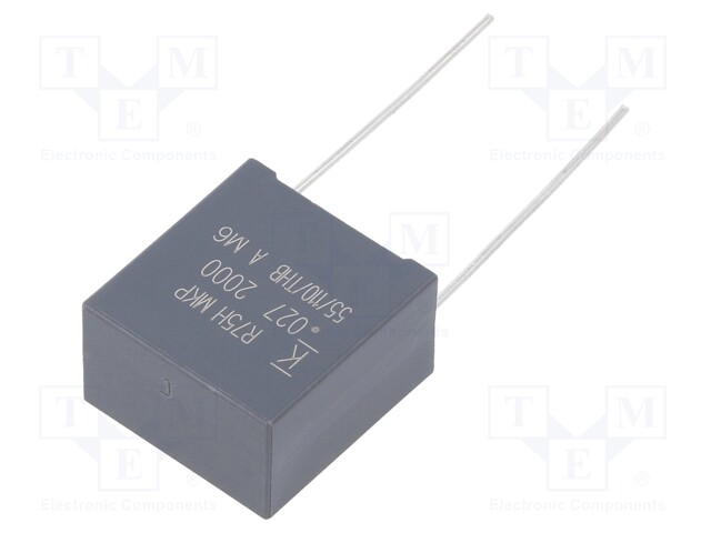 DC Film Capacitor, 0.027 µF, 2 kV, Metallized PP, ± 5%, R75H Series, Radial Box