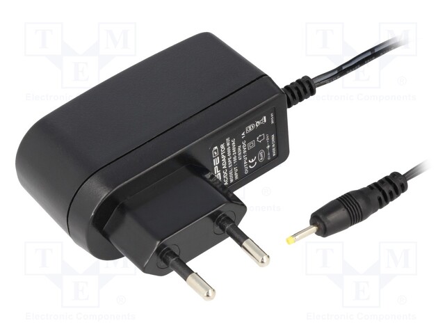 Power supply: switched-mode; 9VDC; 1A; Out: 2,35/0,7; 9W; Plug: EU