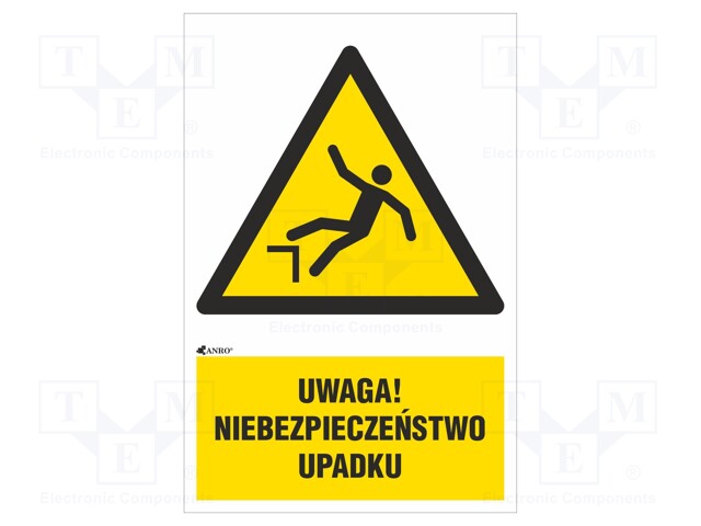 Safety sign; warning; Mat: self-adhesive folie; W: 200mm; H: 300mm