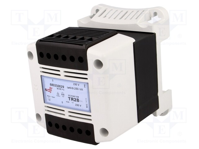 Transformer: safety; 250VA; 230VAC; 230V; IP20; Mounting: DIN; 4.2kg