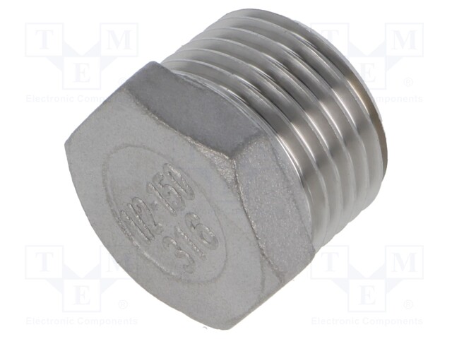 Screw plug; max.10bar; acid resistant steel AISI 316; 19.5mm