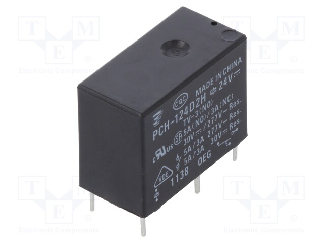 Relay: electromagnetic; SPDT; Ucoil: 24VDC; 5A/277VAC; 5A/30VDC