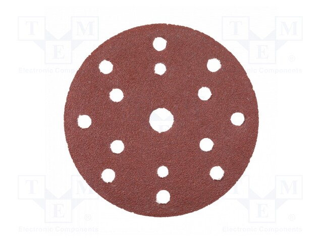 Sanding plate; Granularity: 80; Mounting: bur; with holes; Ø150mm