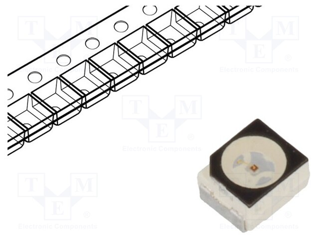 LED; SMD; 3528,PLCC2; red; 1500÷3800mlm; 0.45÷1.4cd; 3.4x3x2.1mm