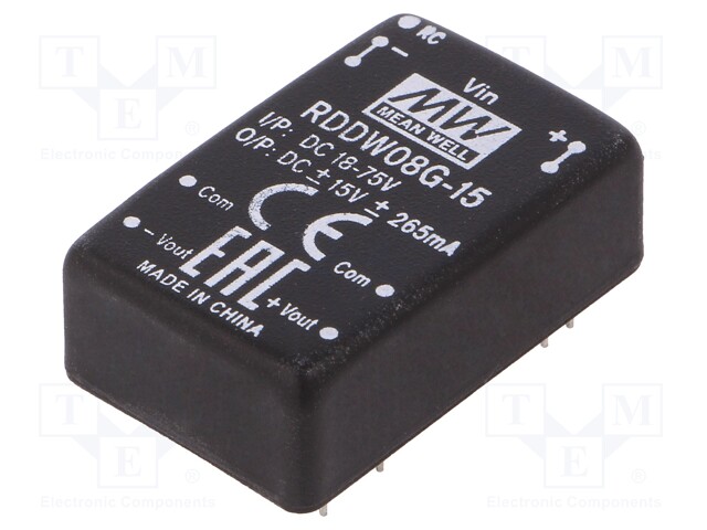 Converter: DC/DC; 8W; Uin: 18÷75V; Uout: 15VDC; Uout2: -15VDC; DIP24