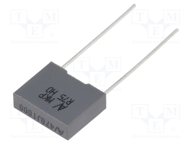 Capacitor: polypropylene; 470pF; 7.5mm; ±5%; 10x3x8mm; -55÷105°C