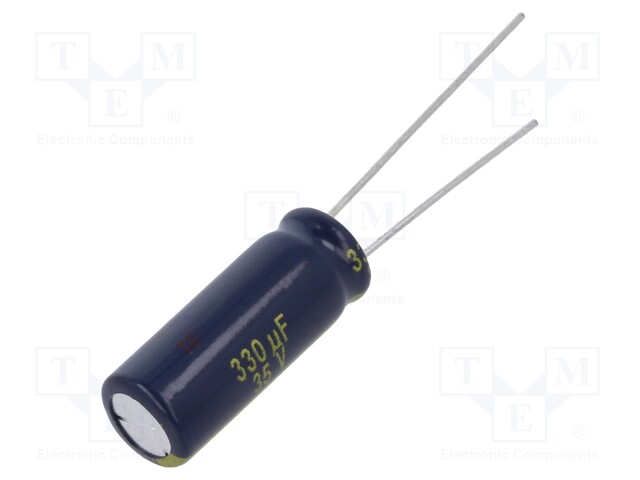 Electrolytic Capacitor, 330 µF, 35 V, EEUFC Series, ± 20%, Radial Leaded, 2000 hours @ 105°C