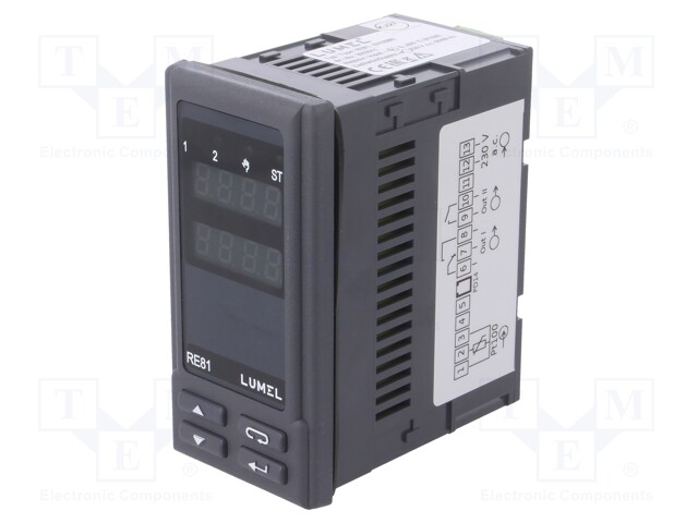 Module: regulator; Pt100; temperature; SPDT; OUT 2: SPST-NO; 230VAC