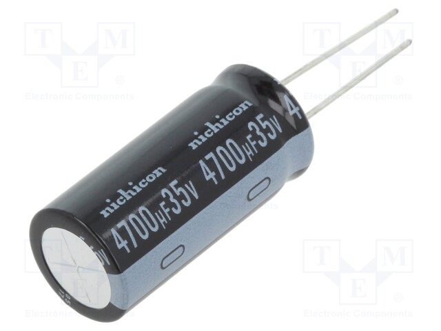 Capacitor: electrolytic; THT; 4700uF; 35VDC; Ø18x35.5mm; ±20%