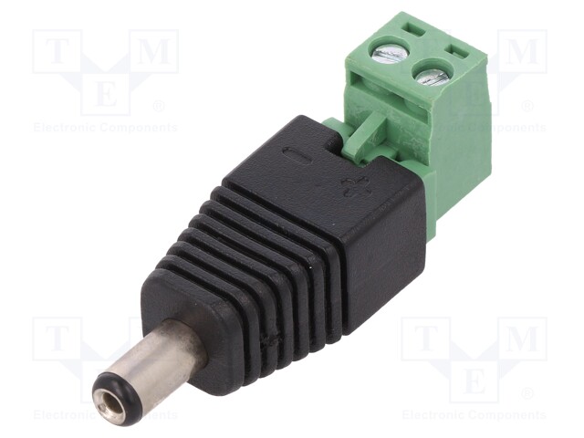 Transition: adapter; 5,5/2,1mm; 5.5mm; 2.1mm; screw terminal
