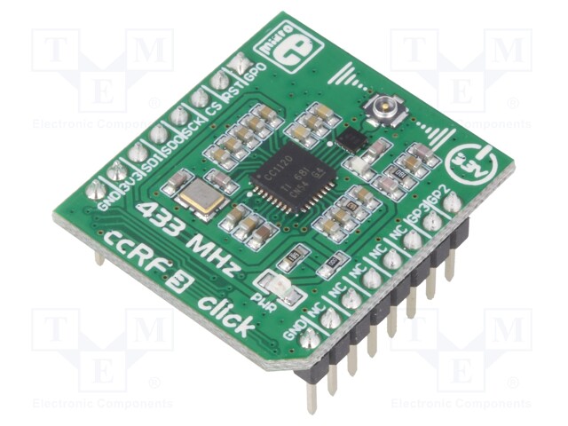 Click board; RF transceiver; GPIO,SPI; CC1120; 3.3VDC