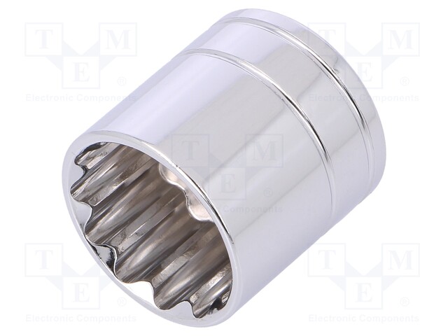 Key; twelve point socket; 12mm; 1/4"; Chrom-vanadium steel