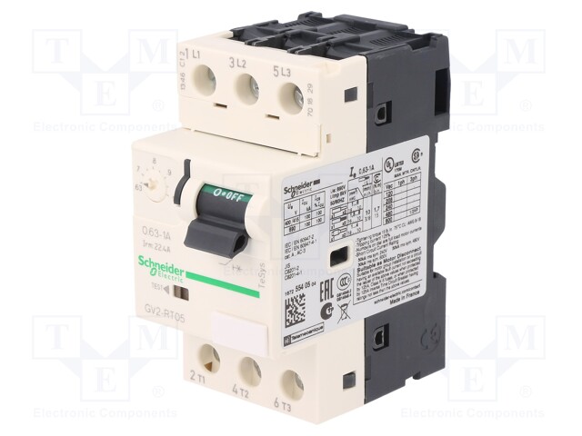 Motor breaker; 0.25/0.37kW; 230÷690VAC; DIN; IP20; -20÷60°C