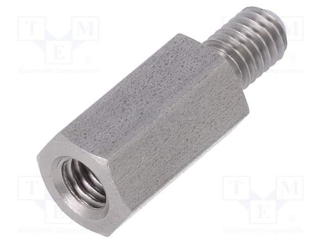 Screwed spacer sleeve; Int.thread: M6; 18mm; Ext.thread: M6