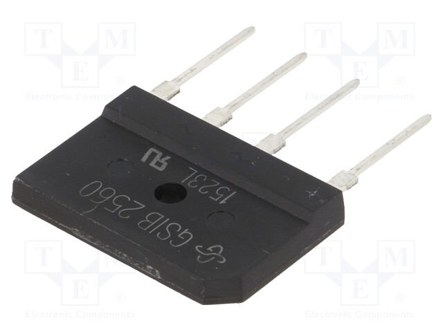 Single-phase bridge rectifier; Urmax: 600V; If: 25A; Ifsm: 350A