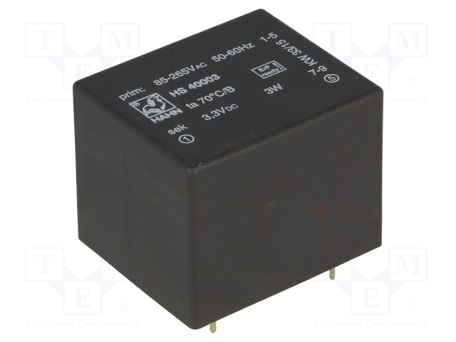Power supply: switched-mode; modular; 3W; 3.3VDC; max.70°C; OUT: 1