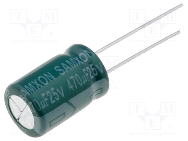 Capacitor: electrolytic; low impedance; THT; 470uF; 25VDC; ±20%