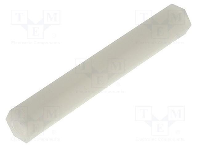 Screwed spacer sleeve; hexagonal; polyamide; M3; 40mm