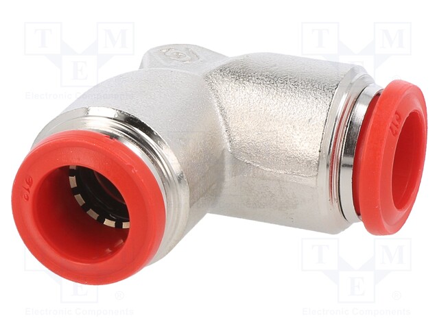 Push-in fitting; angled; -0.99÷20bar; Mat: nickel plated brass