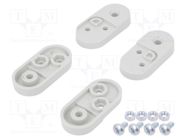 Set of clips; Kit: 4 holders,4 x screw M4,4x nut M4