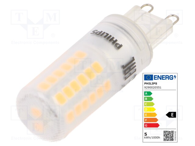 LED lamp; warm white; G9; 230VAC; 570lm; 4.8W; 2700K; CRImin: 80