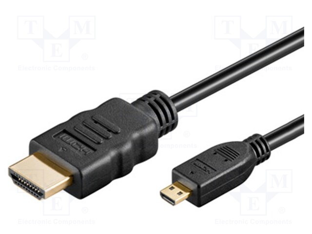 Cable; HDMI 1.4; HDMI micro plug,HDMI plug; 3m; black