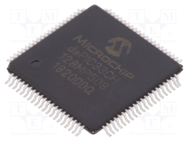 DsPIC microcontroller; SRAM: 20kB; Memory: 128kB; TQFP80; 3÷3.6VDC