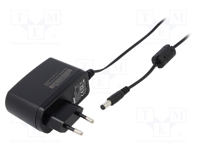 Power supply: switched-mode; 12VDC; 1.25A; Out: 5,5/2,1; 15W