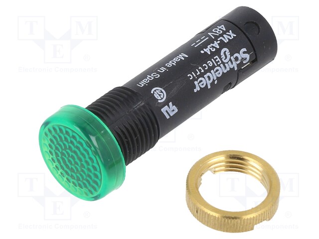 Indicator: LED; flat; 48VDC; Cutout: Ø12mm; IP40; screw terminals