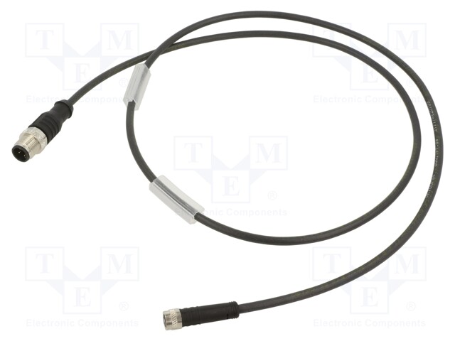 Connection lead; PIN: 3; 1m; plug; -25÷80°C; Insulation: PUR; IP67