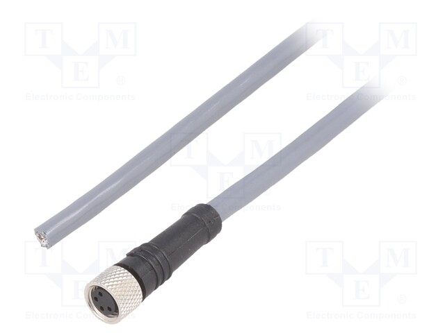 Connection lead; M8; PIN: 4; straight; 3m; plug; -25÷80°C; IP67