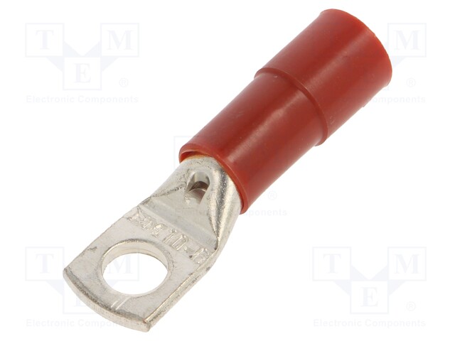 Tip: ring tube; M6; Ø: 6.3mm; 10mm2; crimped; for cable; insulated