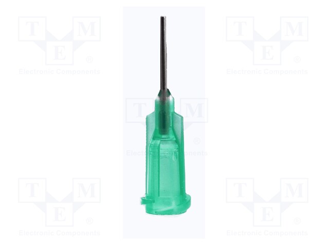 Dispensing Tip, Needle, Stainless Steel, TE Series, Green, 0.25 ", 50 Pack