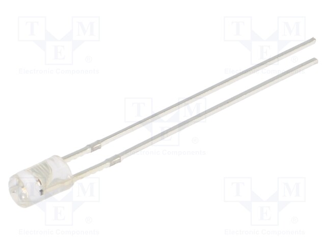 LED; 3mm; yellow; 500÷750mcd; 140°; Front: flat; 5V; Pitch: 2.54mm