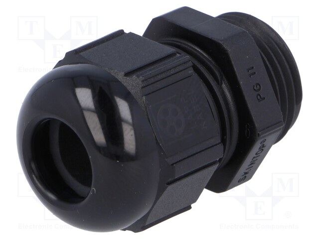 Cable gland; PG11; IP68; Mat: polyamide; black; UL94V-2