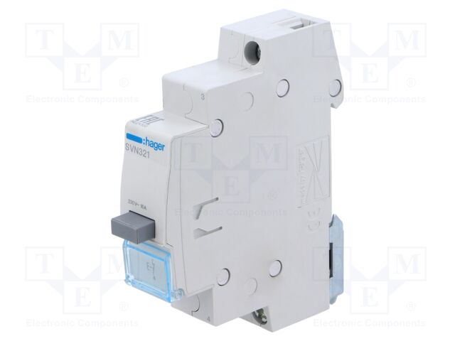 Module: pushbutton switch; 230VAC; 16A; DIN; monostable