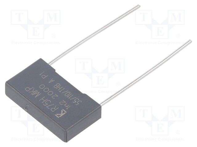 DC Film Capacitor, 1200 pF, 2 kV, Metallized PP, ± 5%, R75H Series, Radial Box