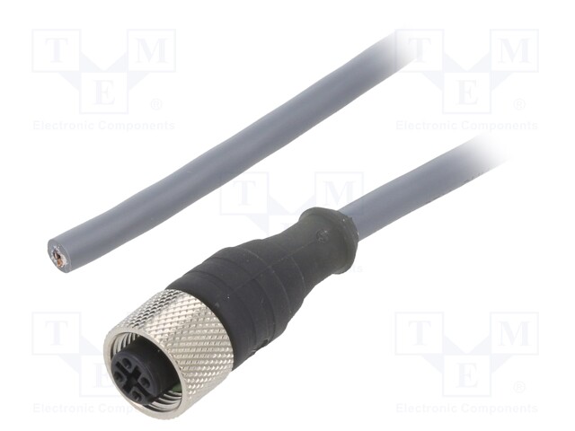 Connection lead; M12; PIN: 4; straight; 10m; plug; 250VAC; 2.2A; IP67