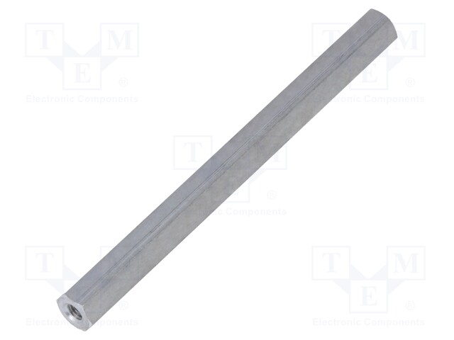 Screwed spacer sleeve; Int.thread: M3; 70mm; hexagonal; aluminium