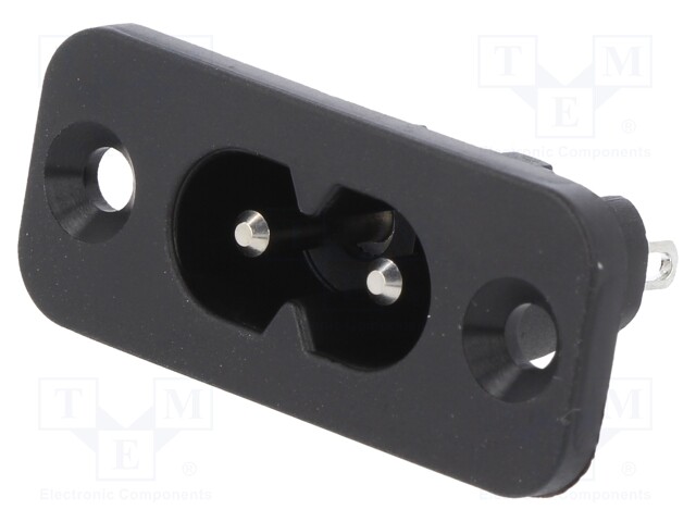 Connector: AC supply; socket; male; 2.5A; 250VAC; IEC 60320; 28mm