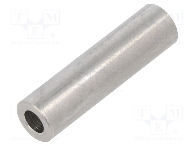 Spacer sleeve; 4.3mm; cylindrical; stainless steel; Øint: 8mm