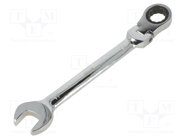 Wrench; combination spanner,with ratchet,with joint; 17mm