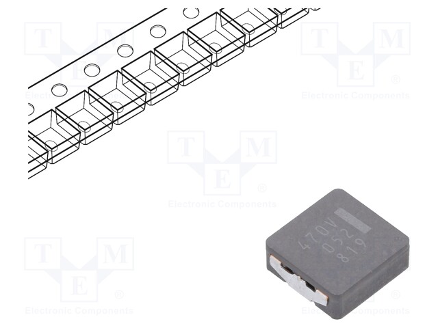 Power Inductor (SMD), 47 µH, 2.8 A, 4.7 A, ETQP Series, 10.7mm x 10mm x 4mm