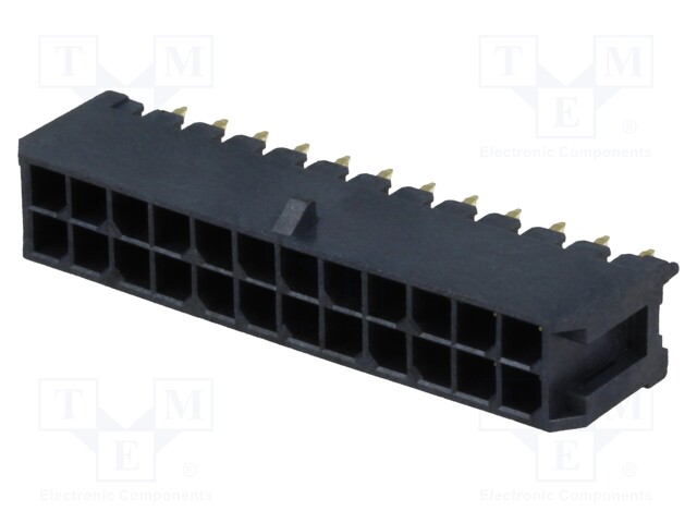 Socket; wire-board; male; Minitek Pwr 3.0; 3mm; PIN: 24; THT; 5A