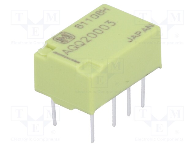 Relay: electromagnetic; DPDT; Ucoil: 3VDC; 0.3A/125VAC; 2A/30VDC