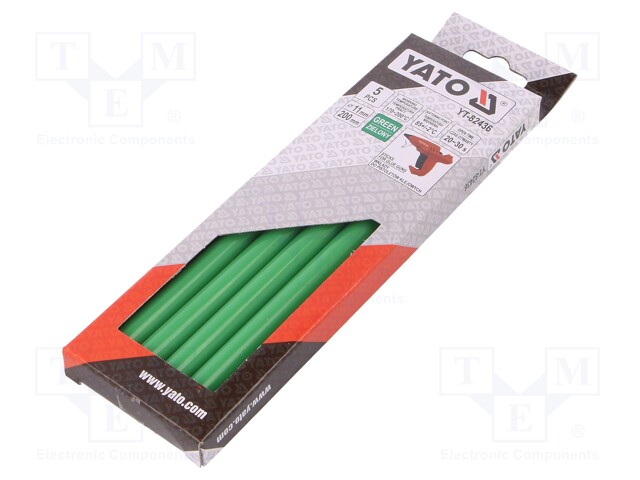 Hot melt glue; Ø: 11.2mm; green; L: 200mm; Bonding: 20÷30s; 5pcs.