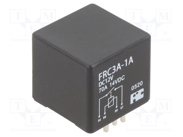 Relay: electromagnetic; SPST-NO; Ucoil: 12VDC; 70A; automotive