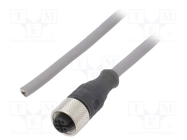 Connection lead; M12; PIN: 4; straight; 1m; plug; 250VAC; 2.5A; IP67