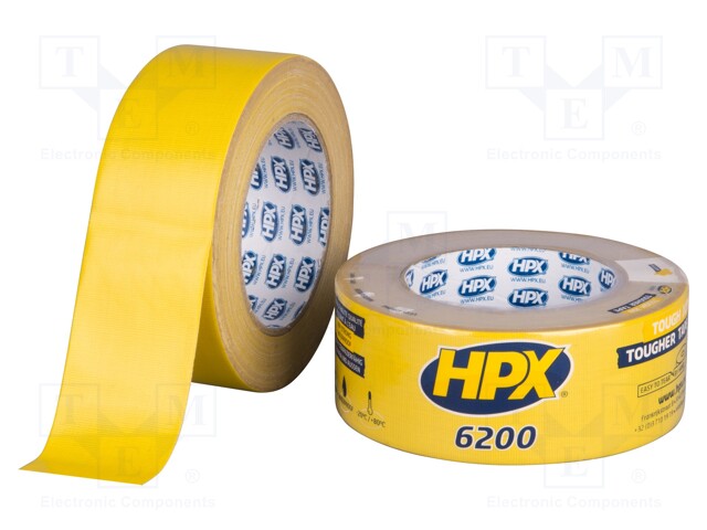 Tape: duct; W: 48mm; L: 25m; D: 0.3mm; yellow; natural rubber; 12%