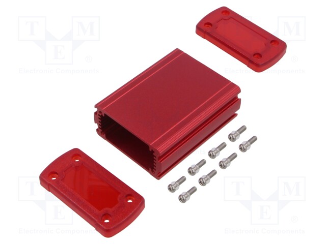 Enclosure: multipurpose; X: 68.7mm; Y: 89mm; Z: 35.2mm; red; UL94V-0